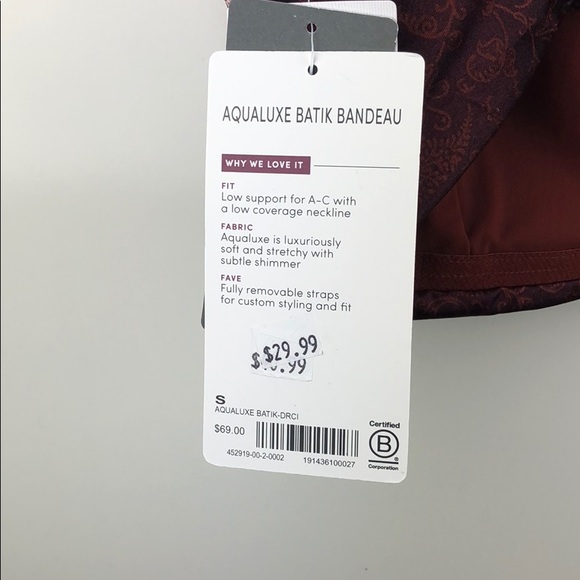 Athleta Aqualuxe Batik Bandeau Size Small - Picture 5 of 5